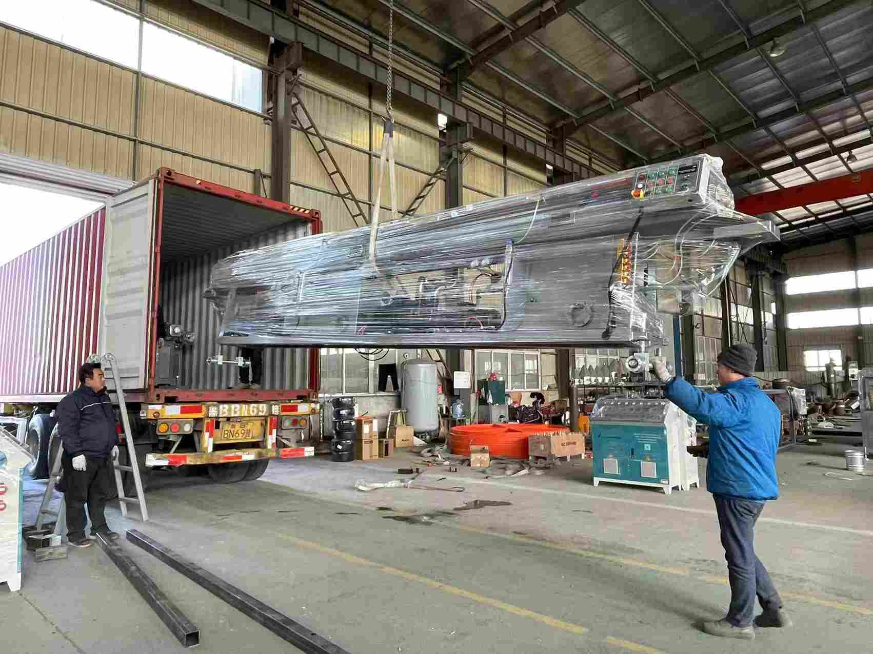 Five containers of goods are being packed and sent out